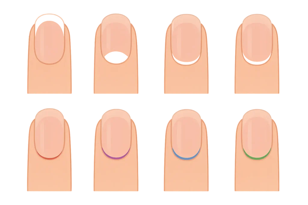 Reverse French manicure example