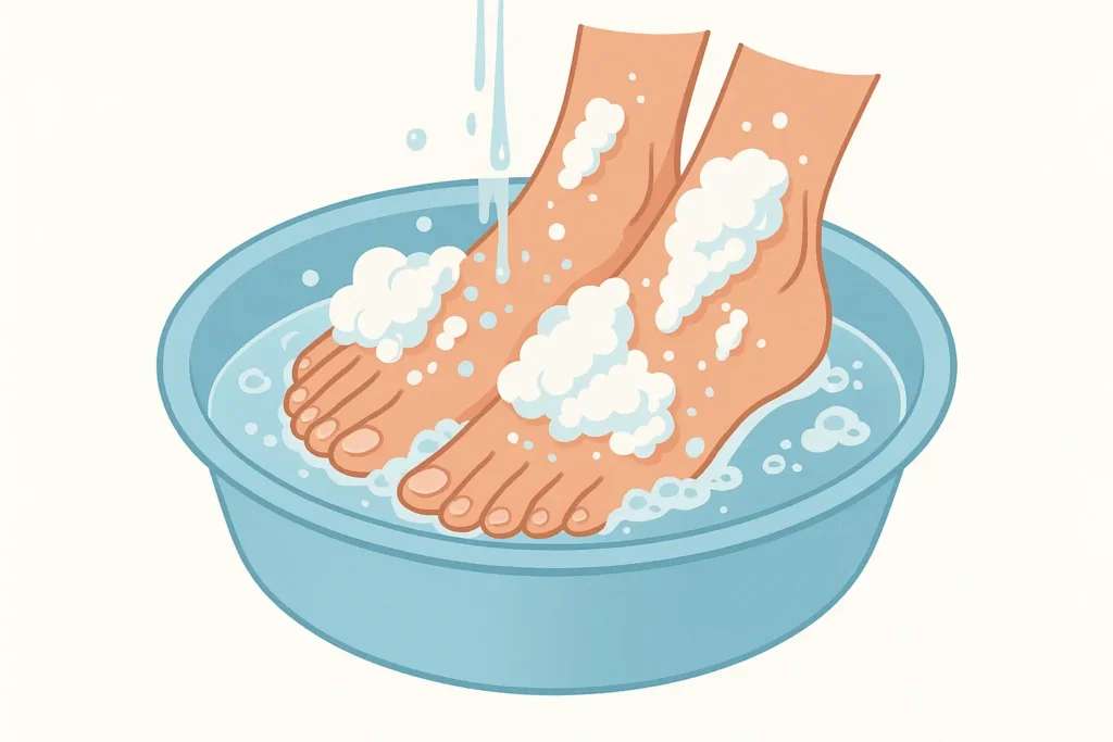 Proper foot hygiene protocol for nail health
