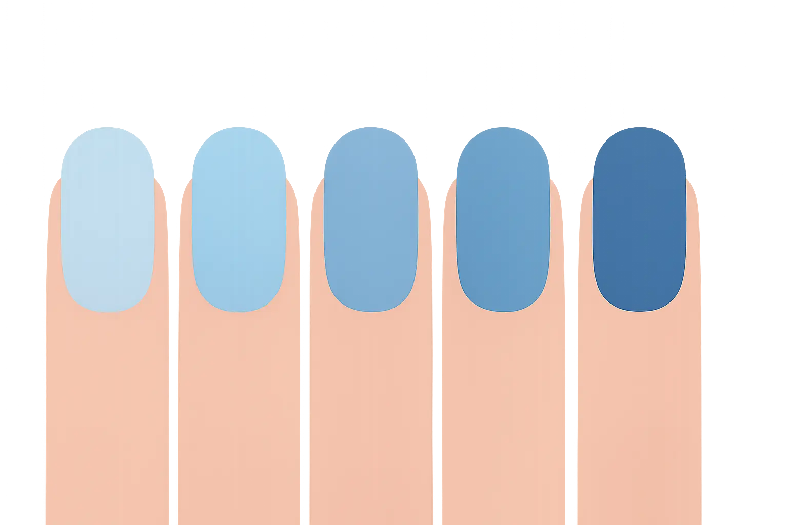 Multi-blue gradient Christmas nail set