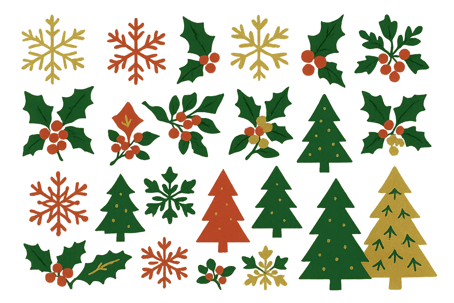 Seasonal holiday nail design stickers with snowflakes and festive patterns
