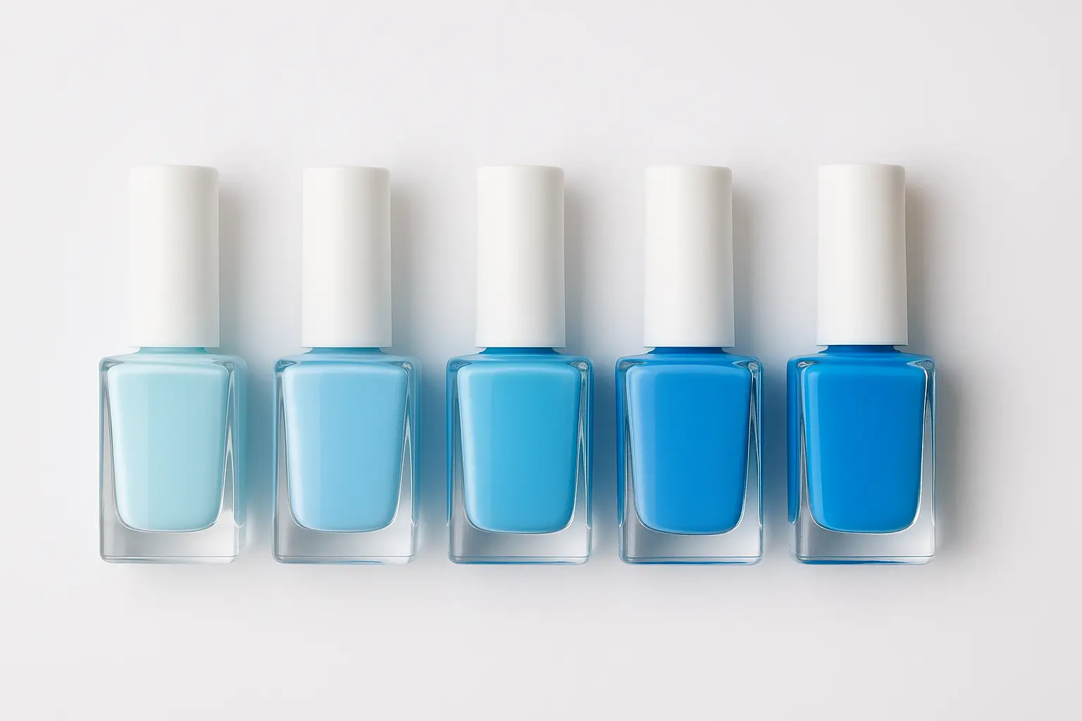 Classic solid sky blue nail polish collection