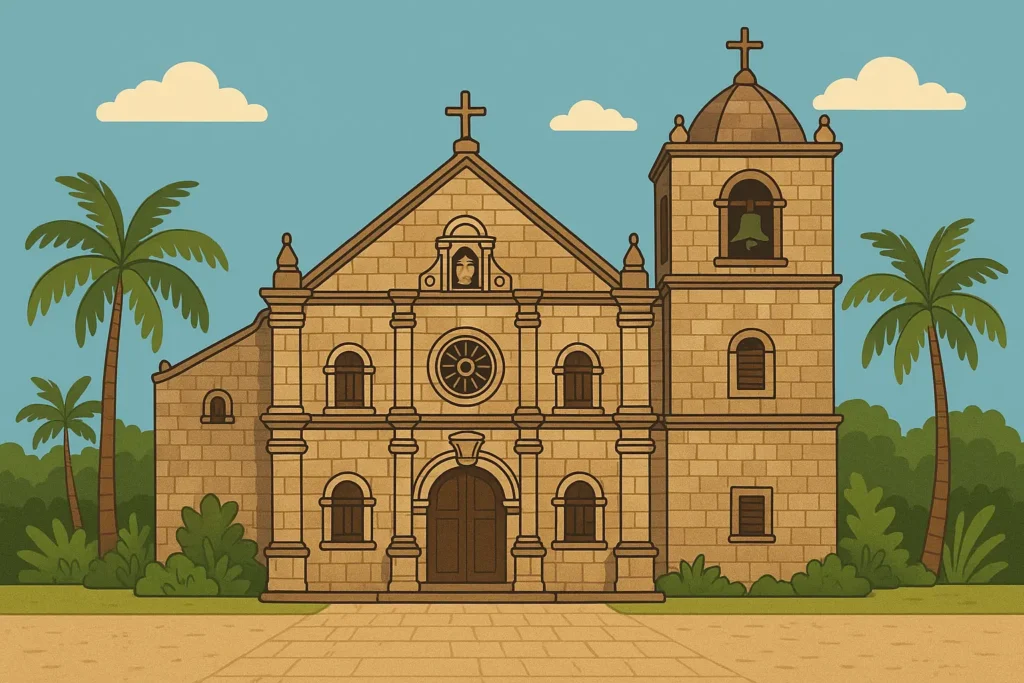 Spanish colonial architecture in Vigan Philippines with cobblestone streets