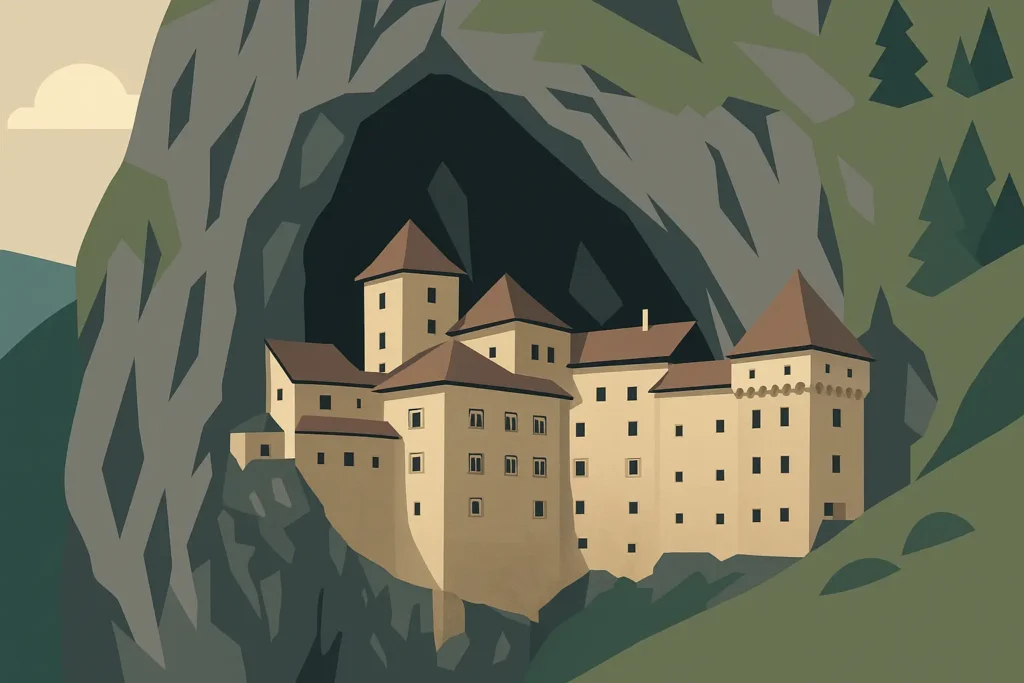 Medieval castle perched on rocky cliff