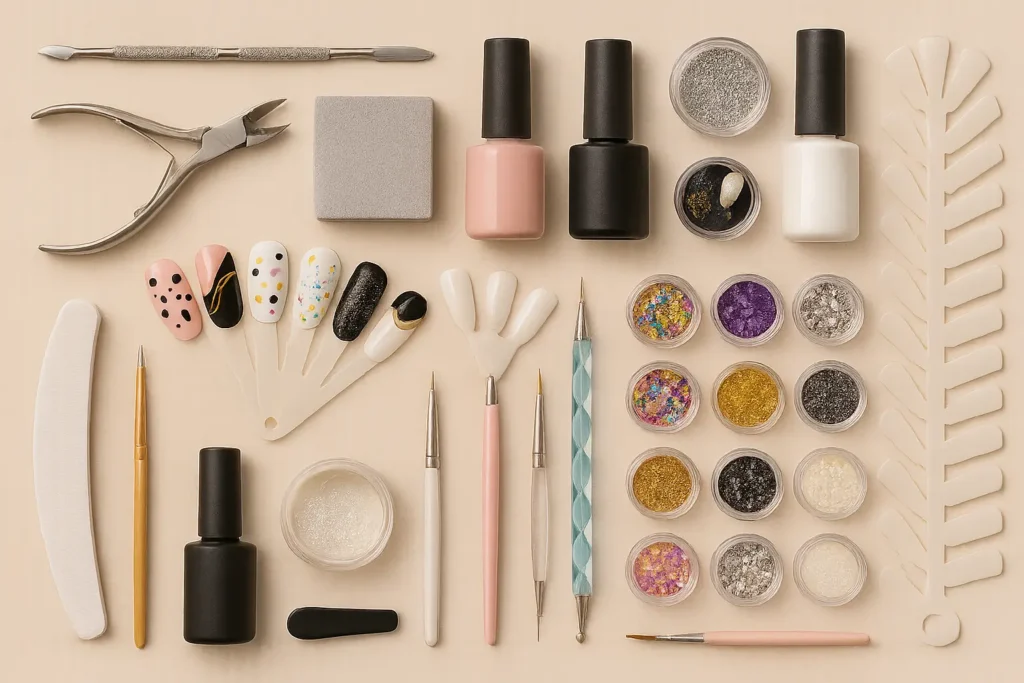 Comparison chart showing different accent nail designs performance metrics