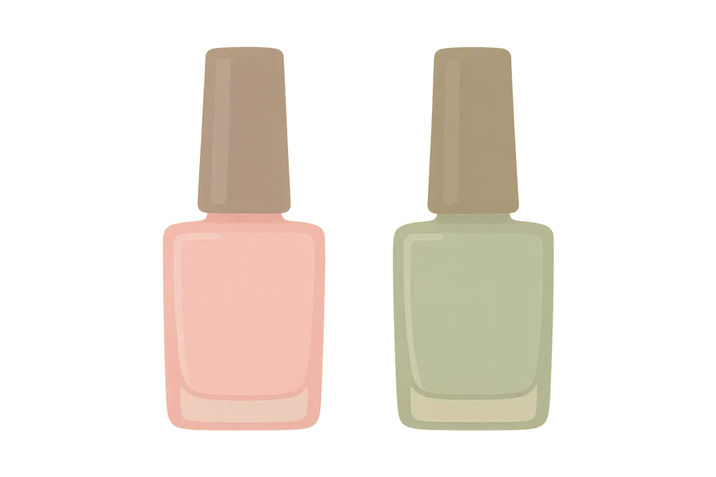 Pastel pink and green romantic nail designs
