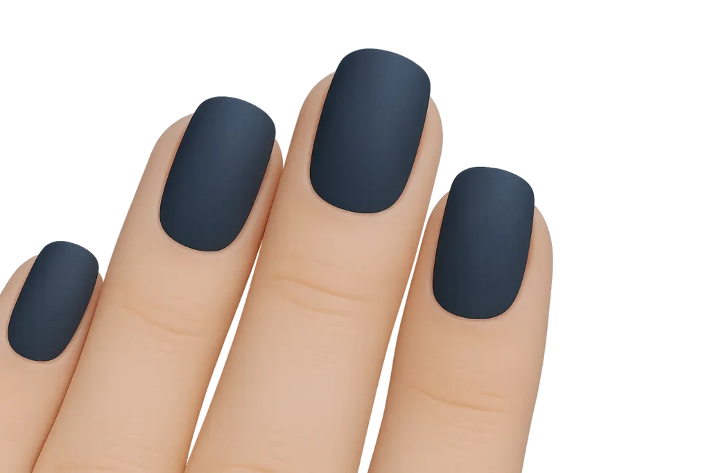 Blue matte finish nails