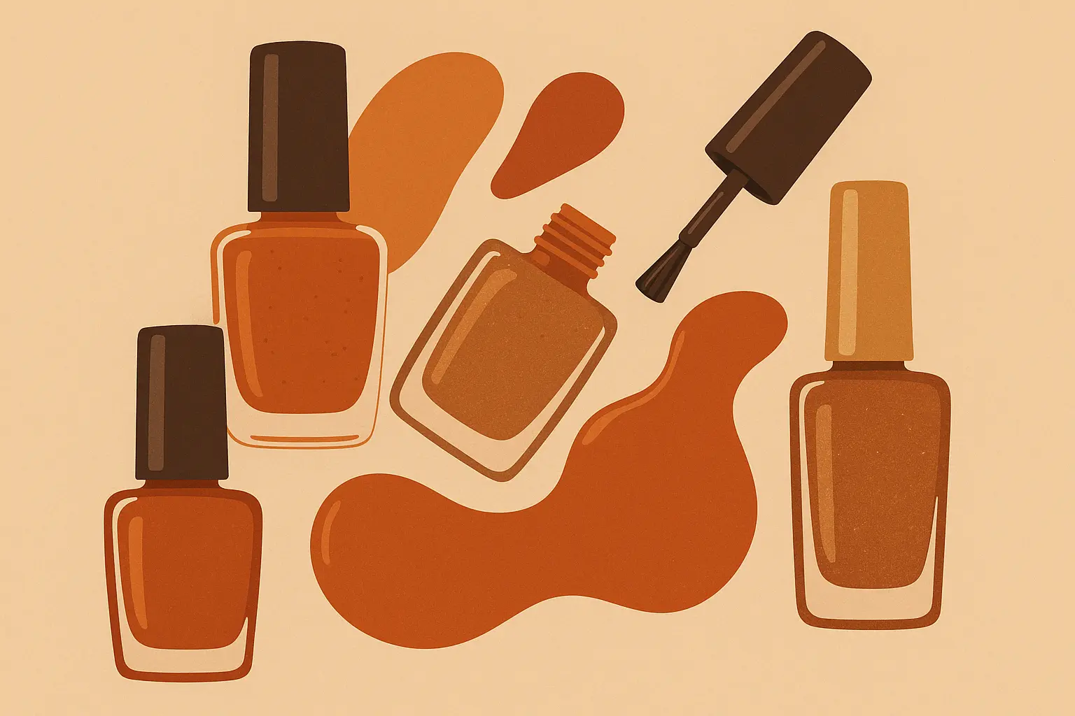 Autumn spice warm dark nails