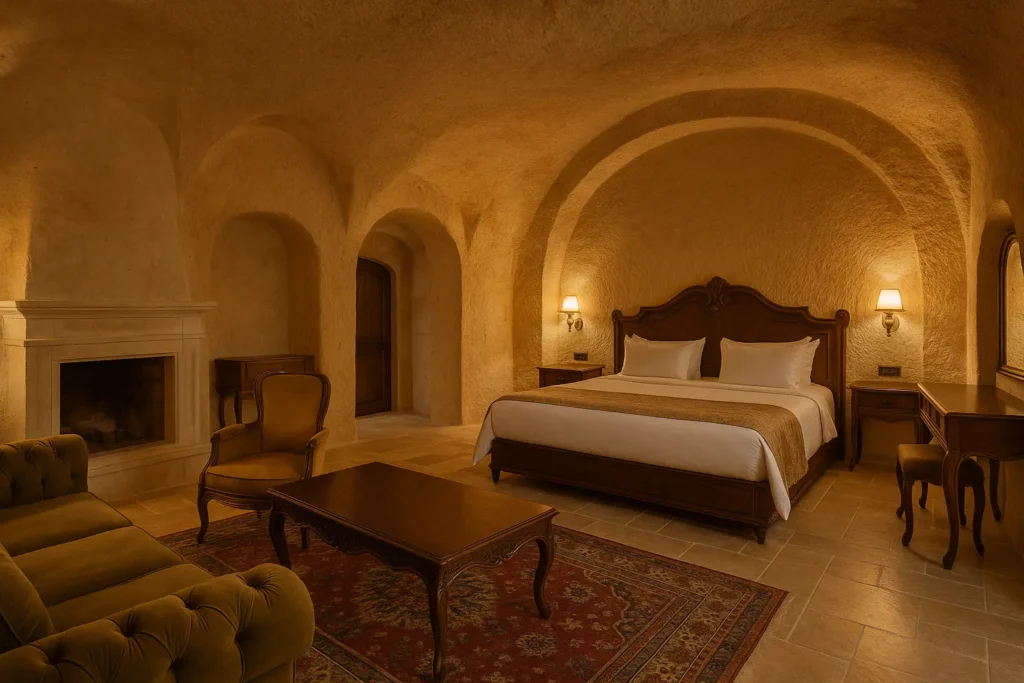 Luxury cave hotel Cappadocia sunset terrace