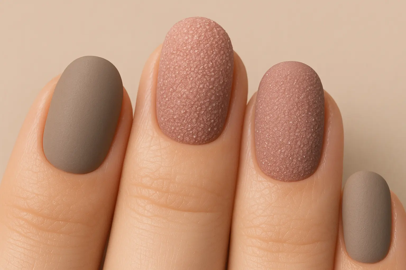 Sugar sand textured nail design for elegant weddings