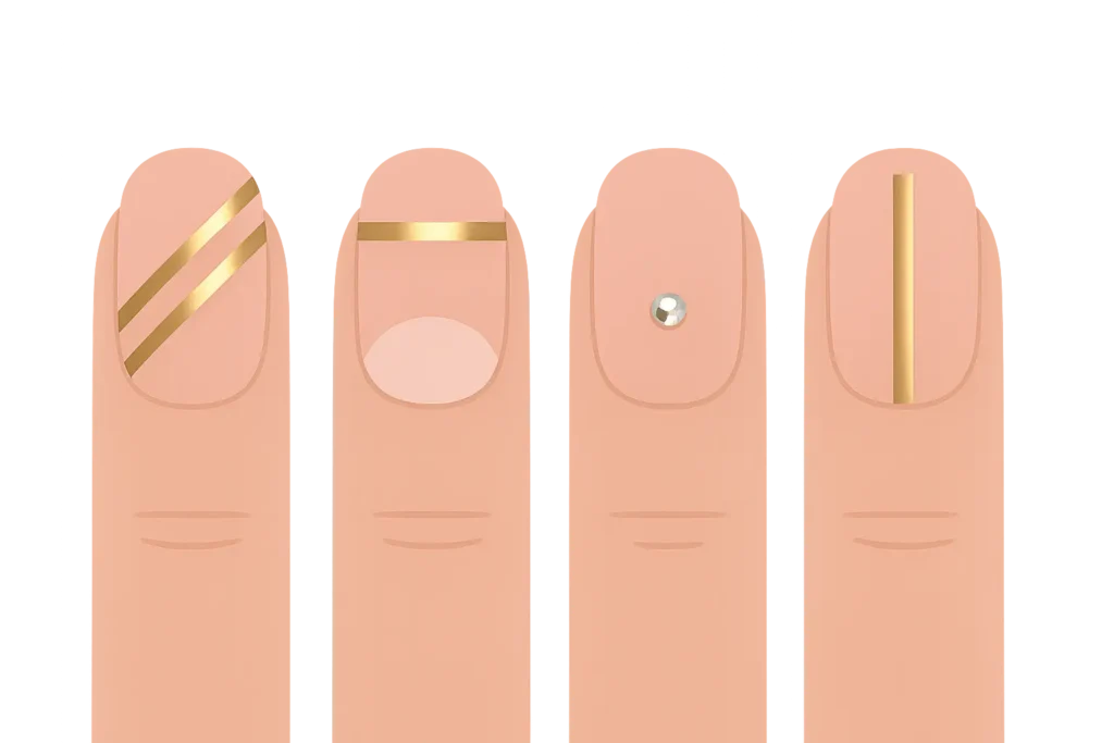 Minimalist accent nail designs showing clean lines and subtle elegance