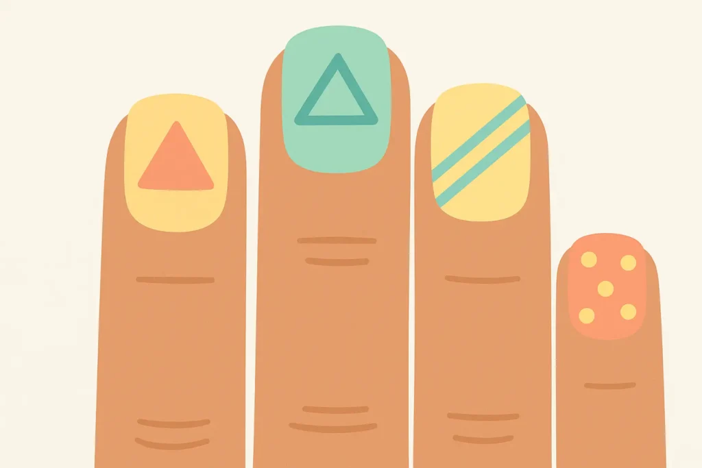 Geometric spring nail patterns