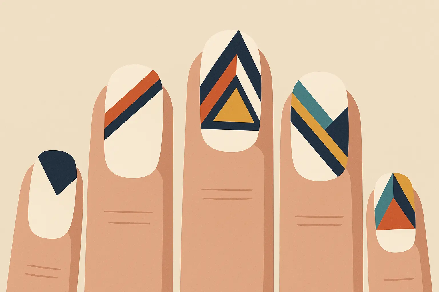 Geometric precision nail art
