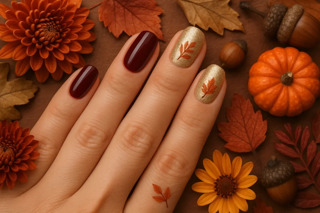 Seasonal themed wedding nail designs