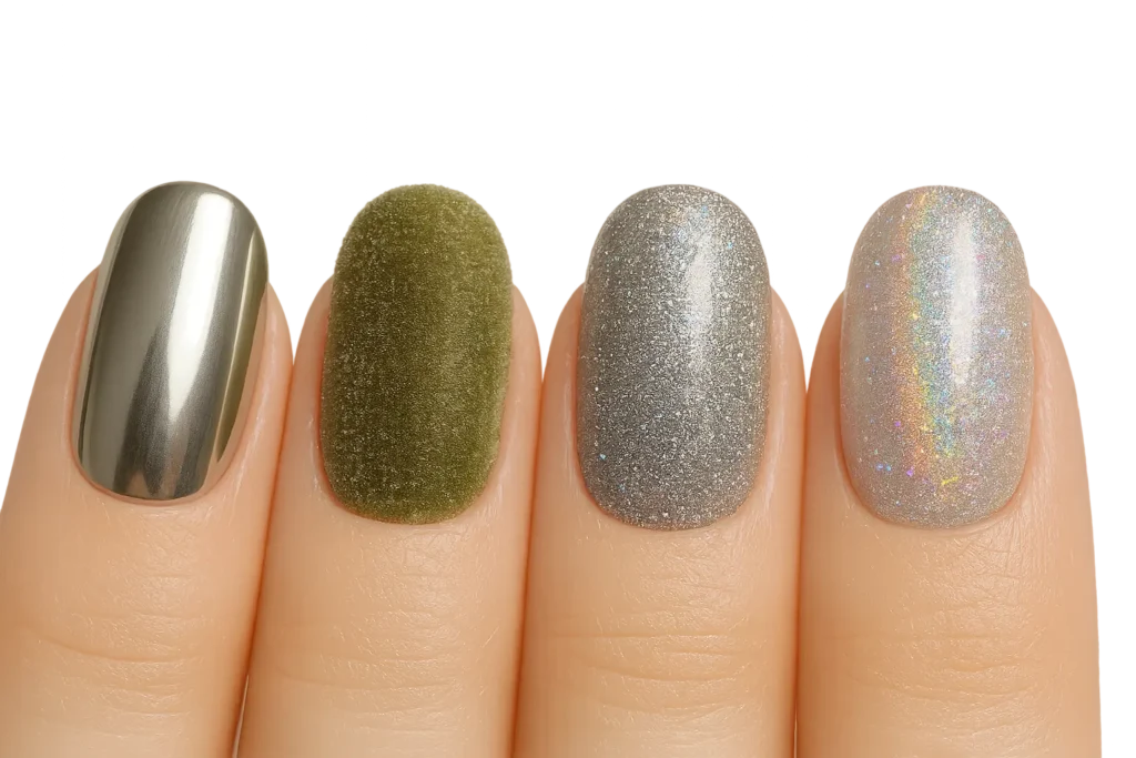 Chrome mirror finish nail example