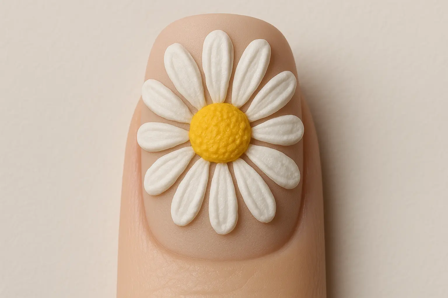 textured 3D daisy nail designs