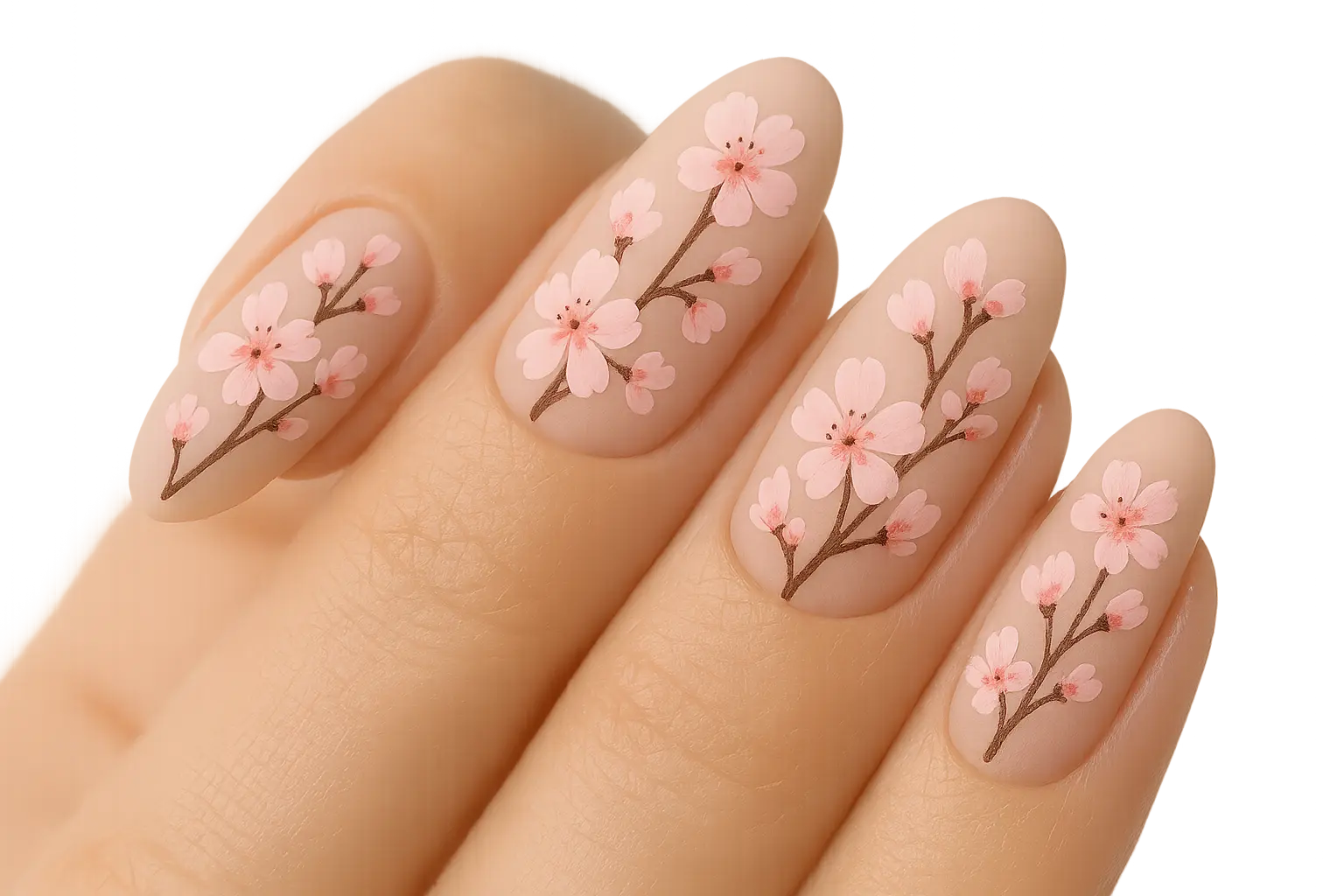 Cherry blossom branch nail art