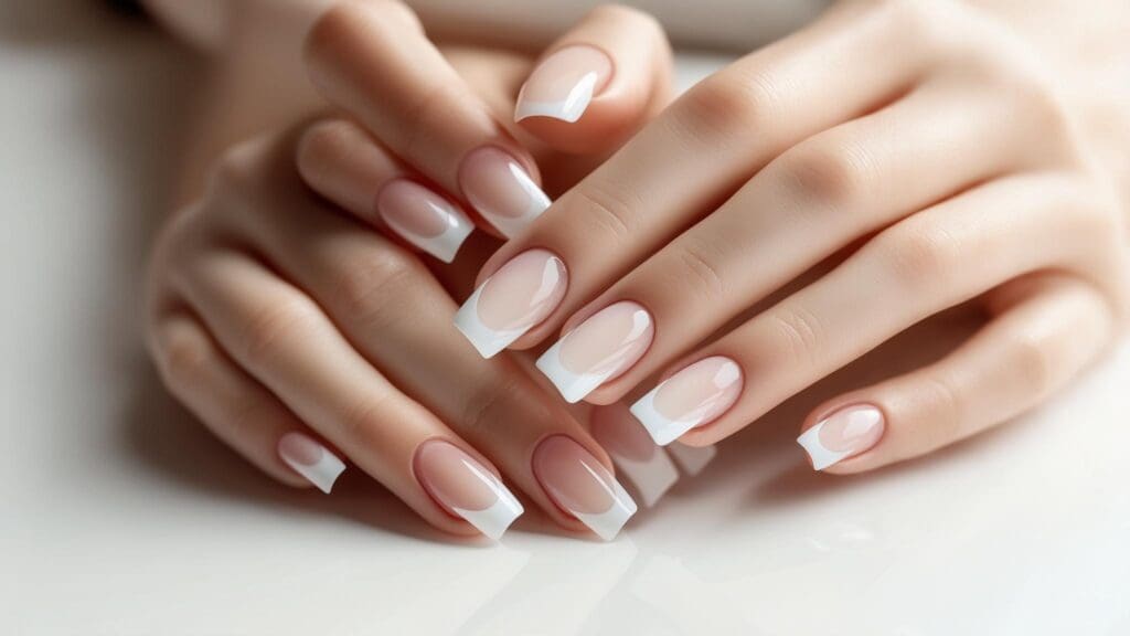 white gel nails