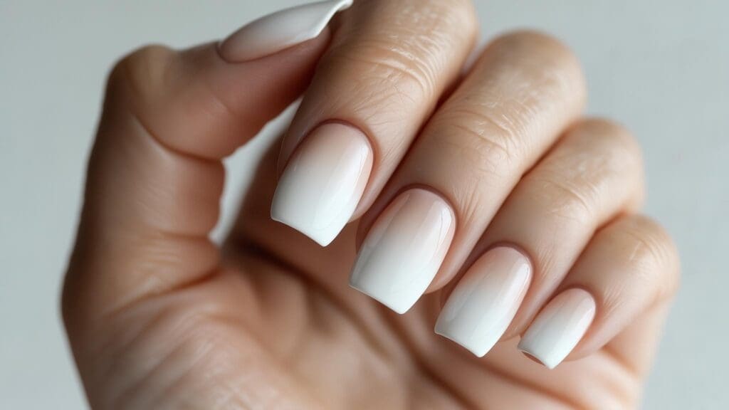 white ombre nails