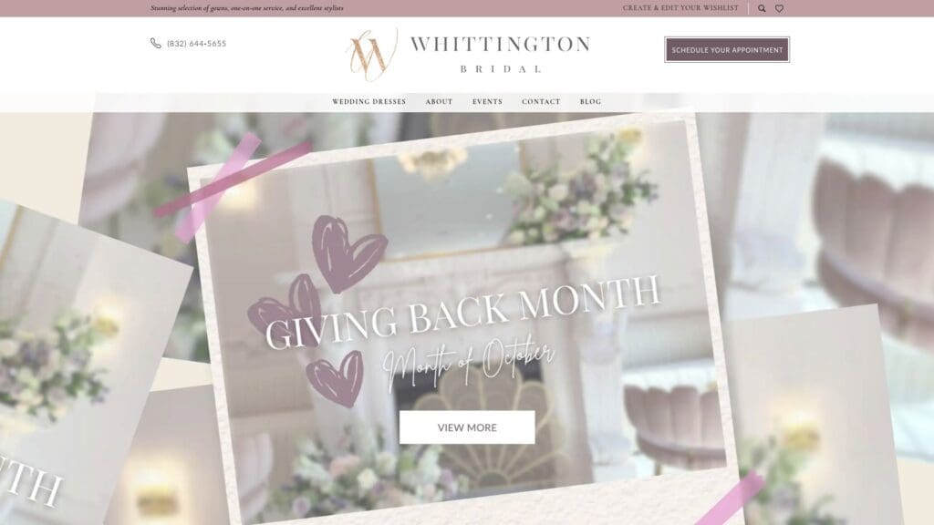 Whittington Bridal website