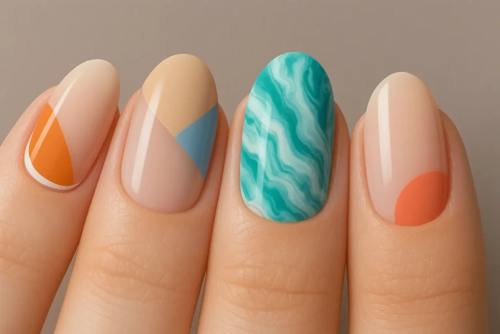 Modern trendy autumn nail designs