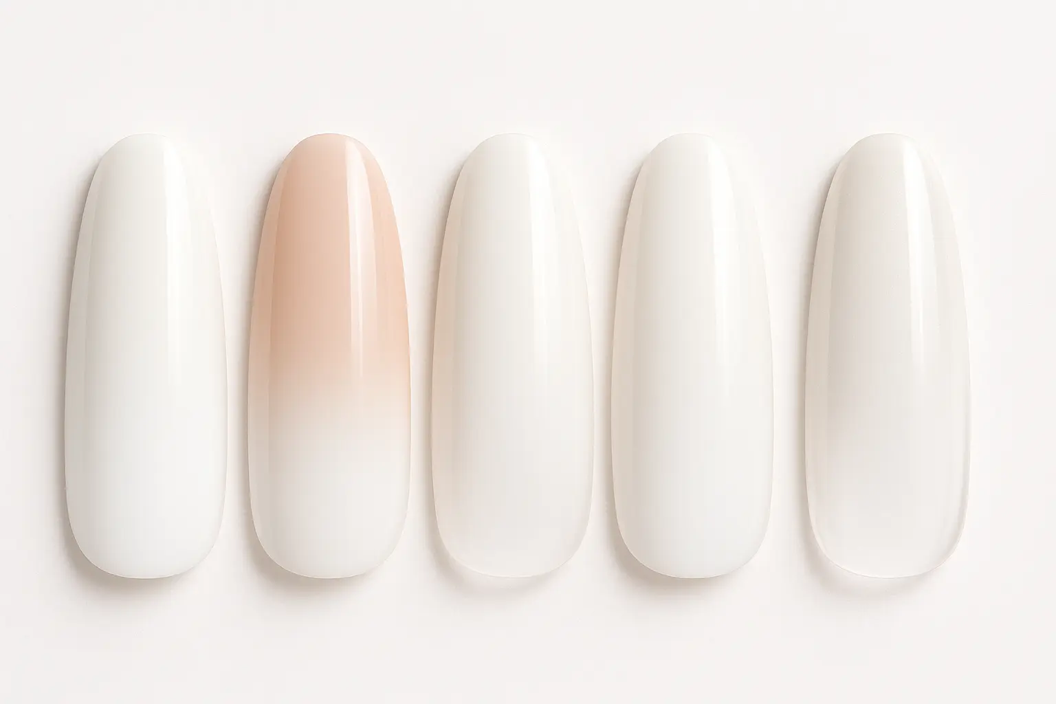 Classic white ombre wedding nails elegant design