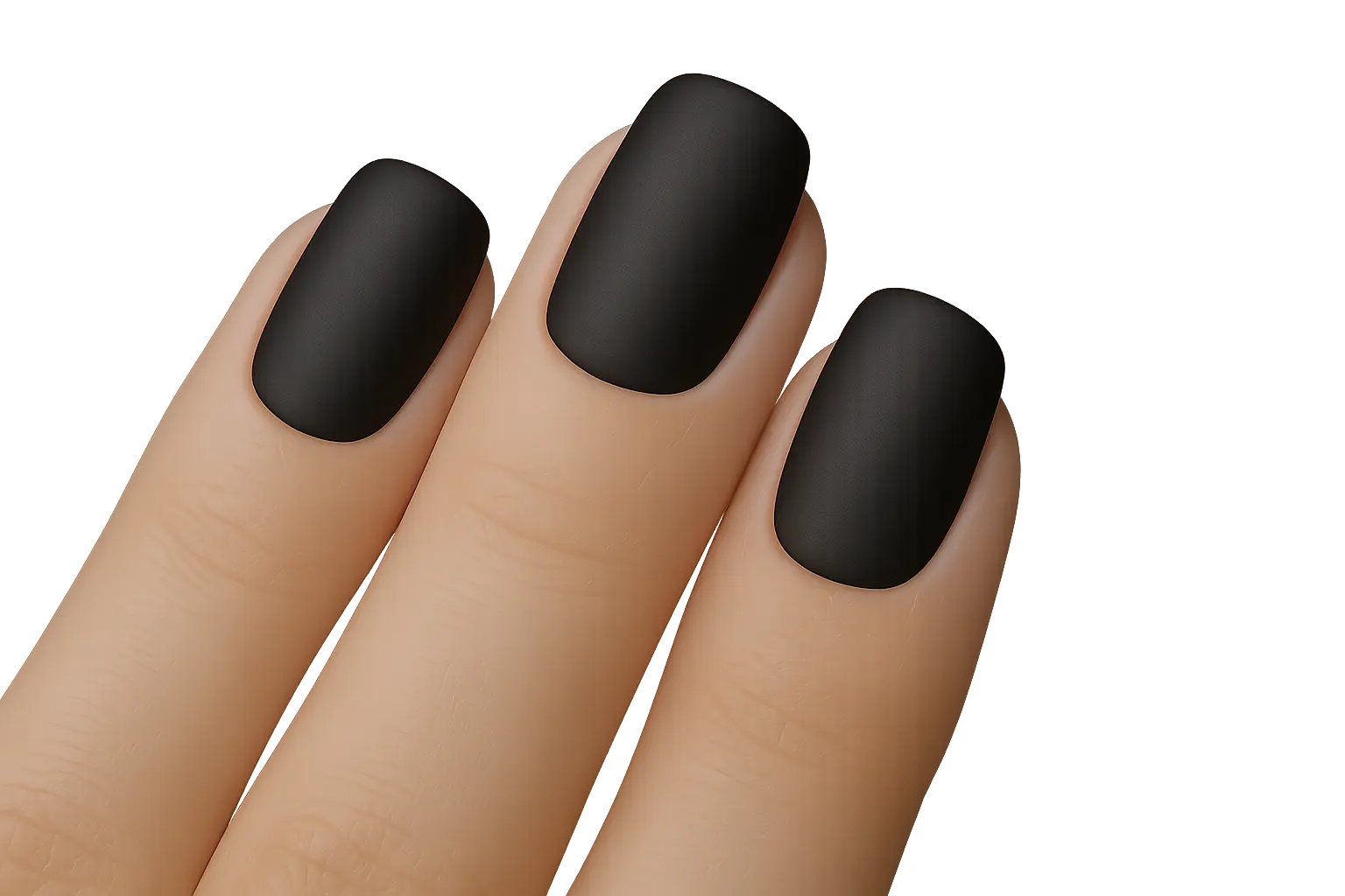 Matte black nail polish demonstrating sophisticated textured winter elegance