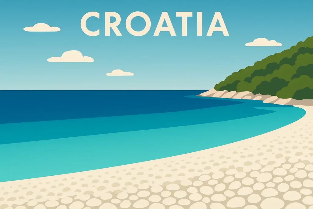 Croatian summer beaches and coastal activities