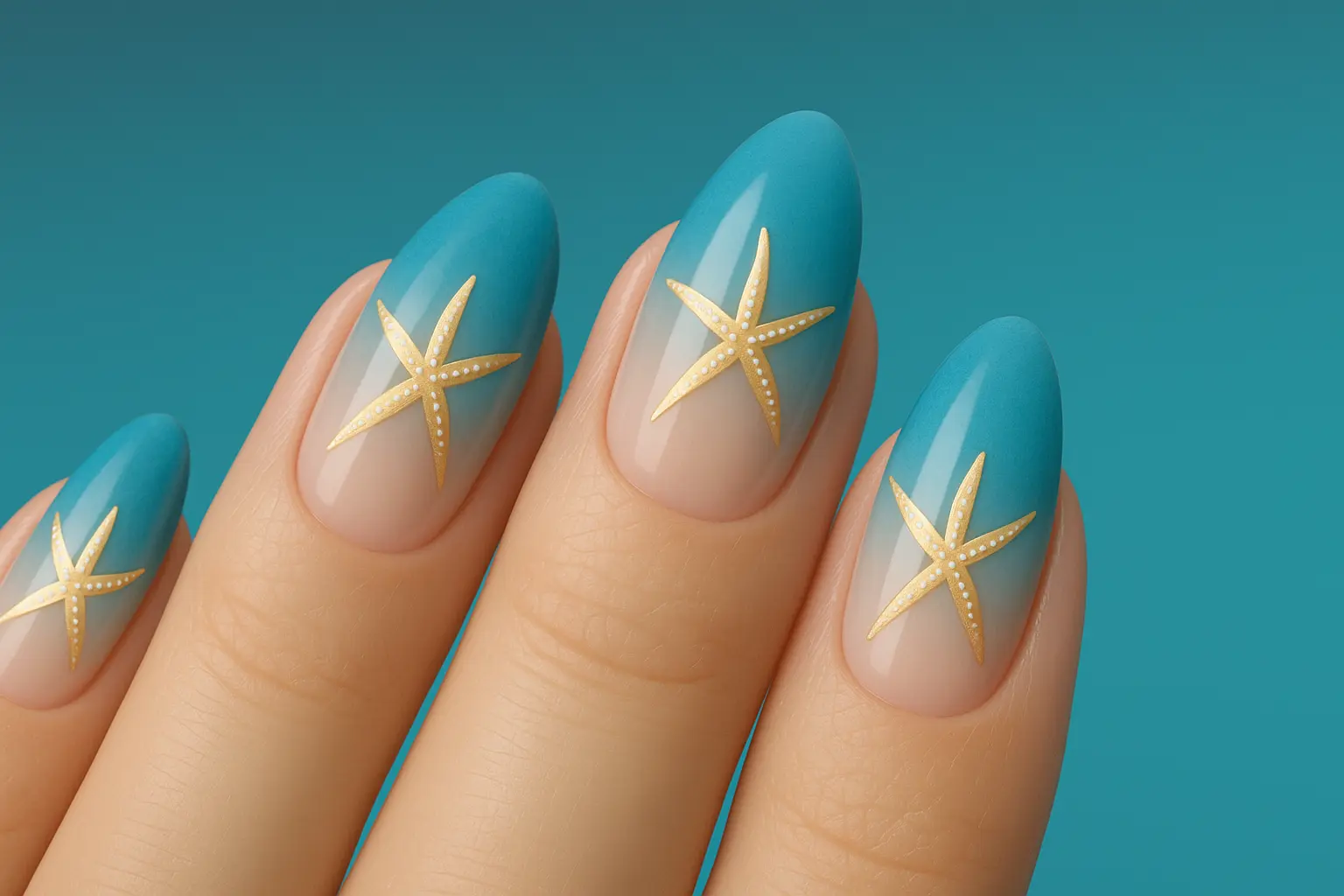 Elegant starfish nail designs showcasing ocean-inspired manicures
