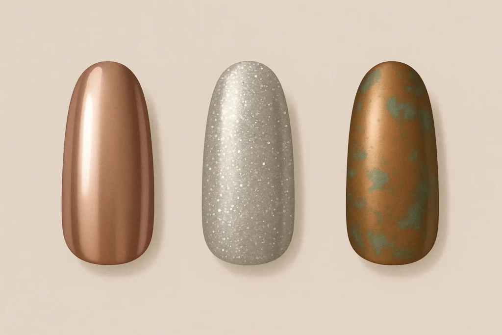 Glamorous metallic princess nails designs