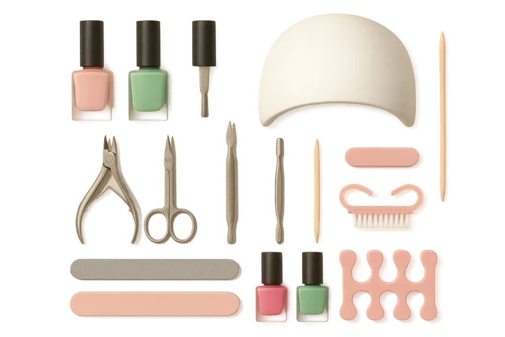 Pink and green nail design comparison chart