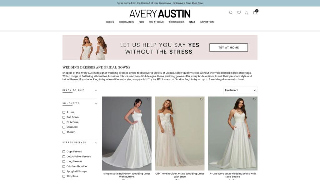 Avery Austin wedding dress collection