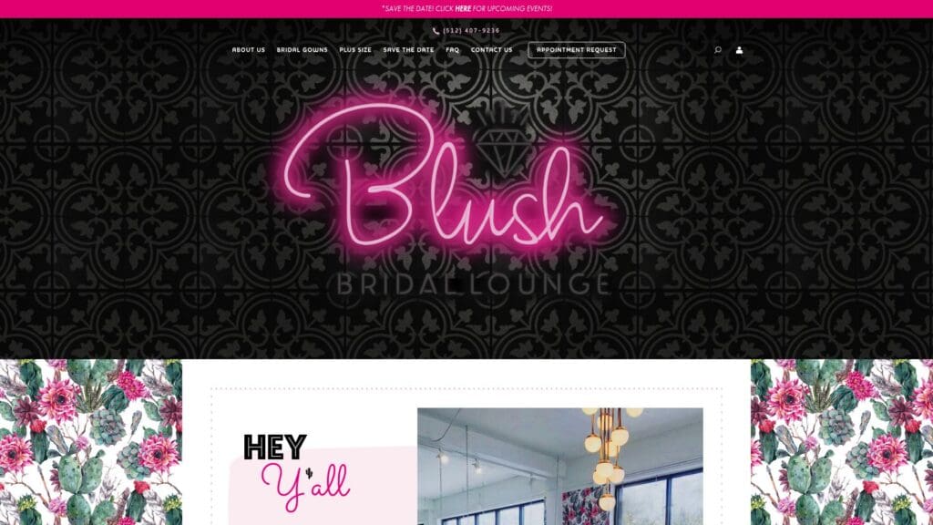 Blush Bridal Lounge fitting room