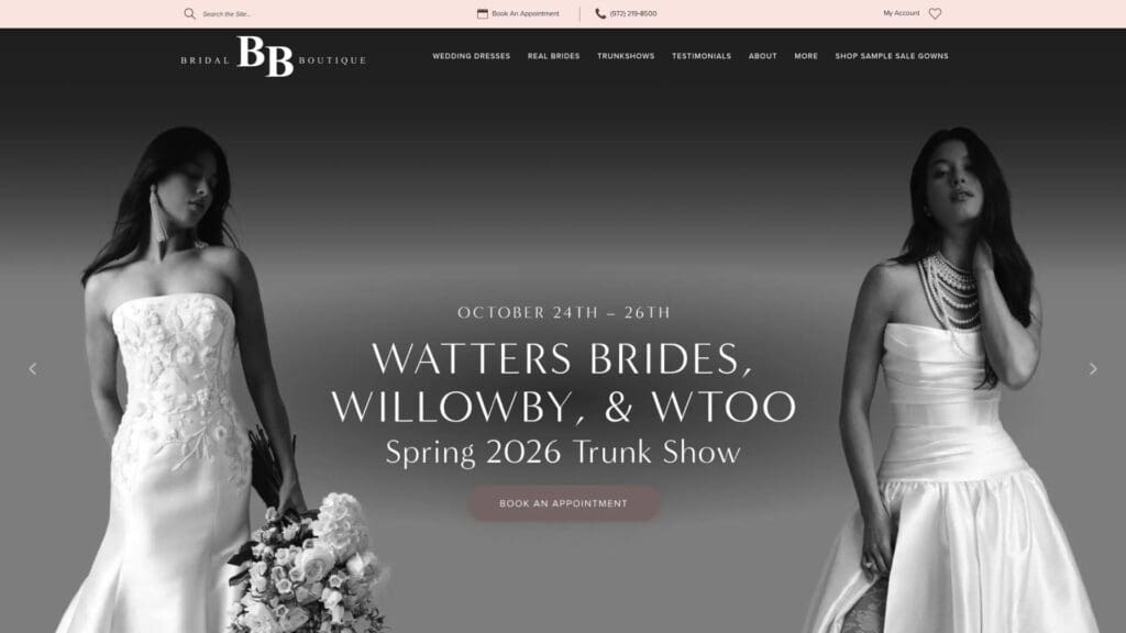 Bridal Boutique Lewisville dress selection
