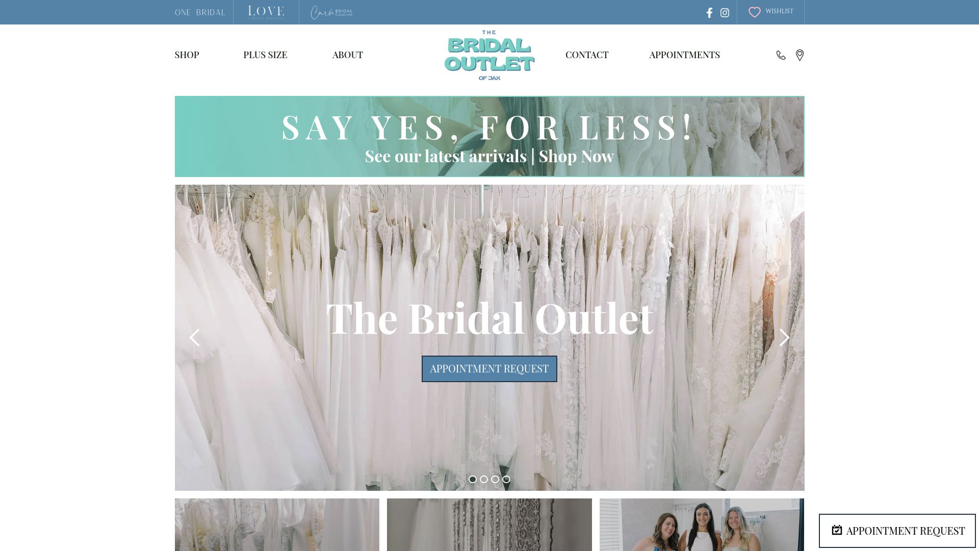 The Bridal Outlet website homepage