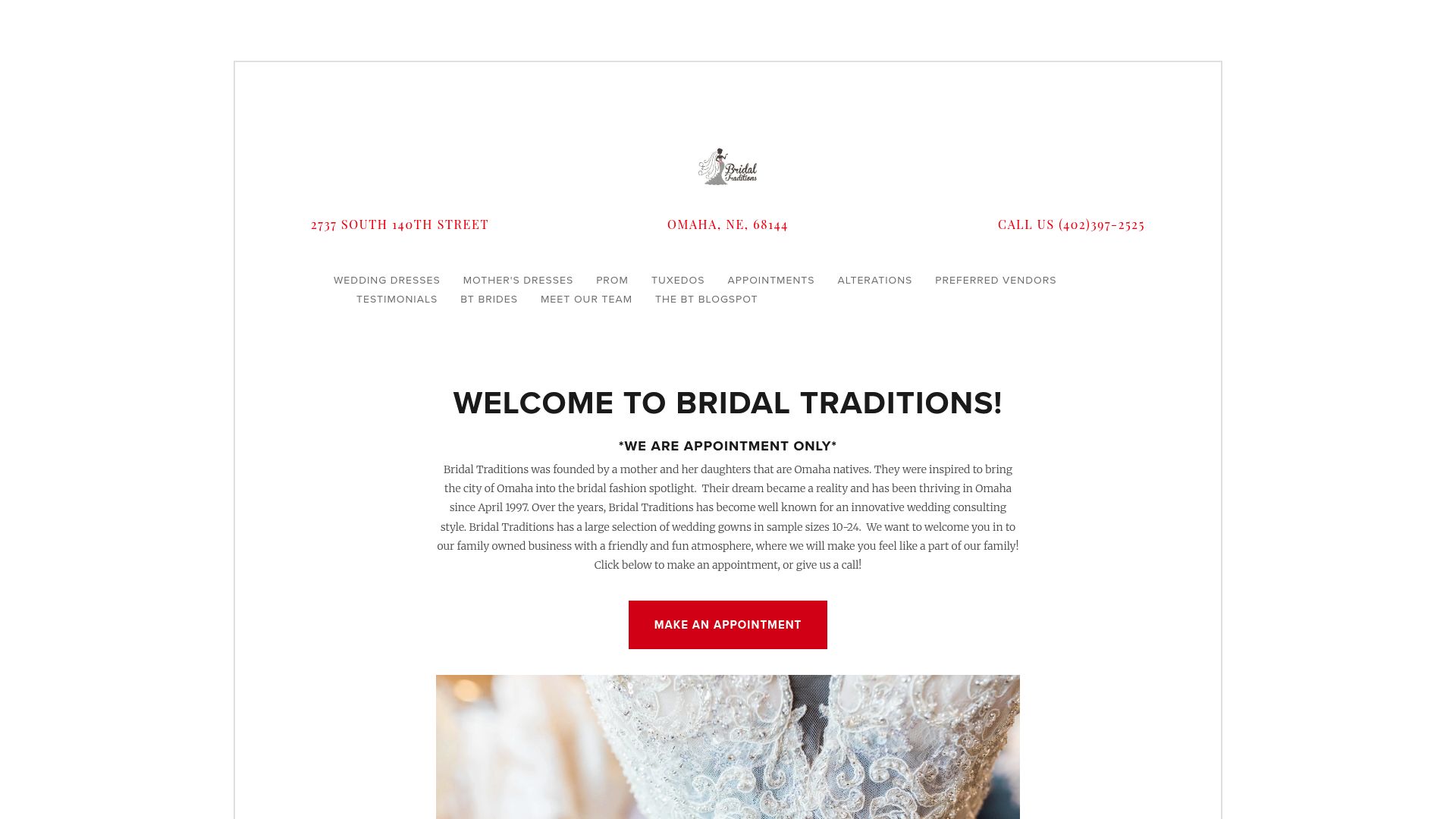 Bridal Traditions Omaha website