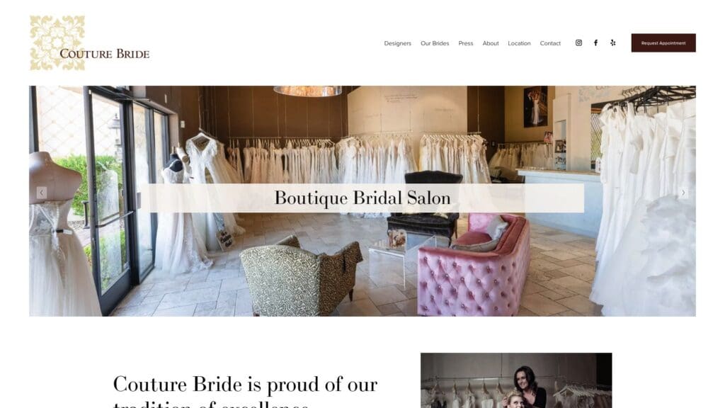Couture Bride Las Vegas website homepage