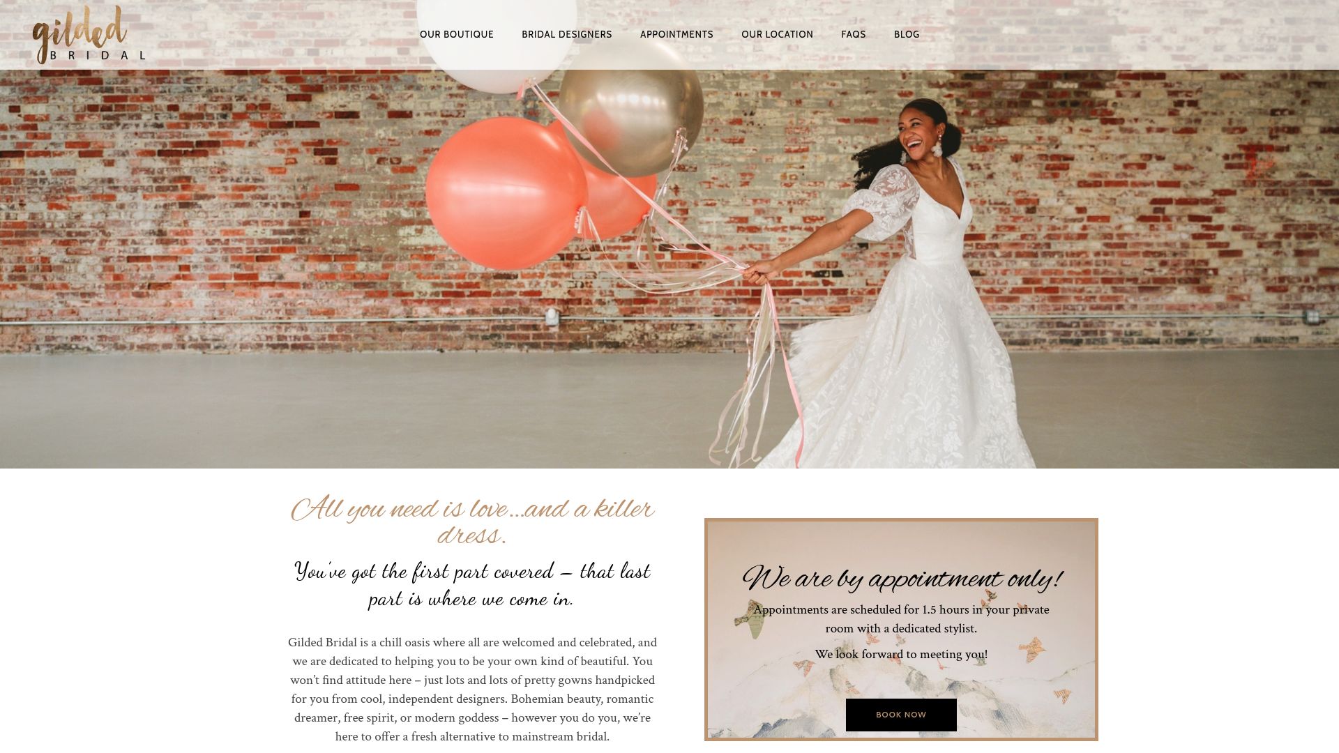 Gilded Bridal website
