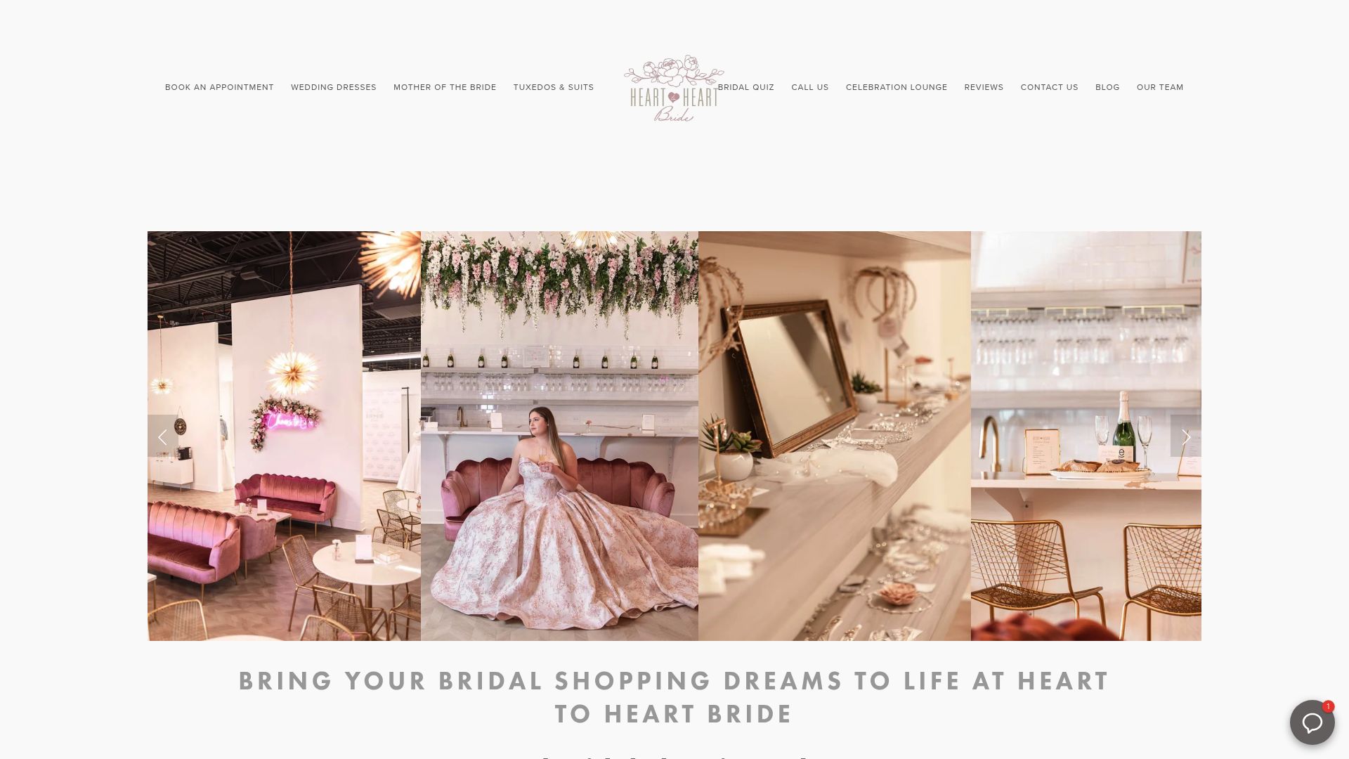 Heart to Heart Bride large bridal boutique interior