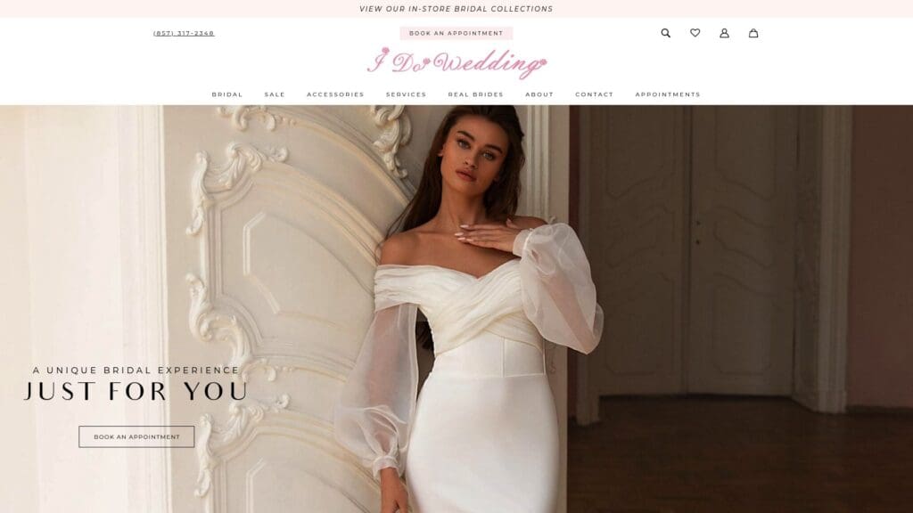 I Do Wedding Boston boutique interior