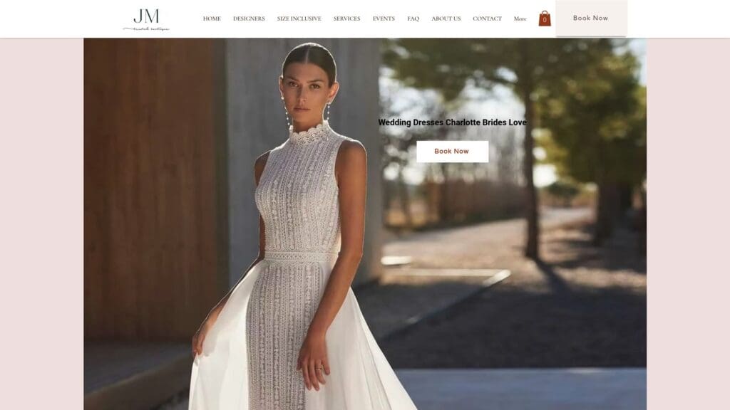 J. Major's Bridal Boutique website homepage