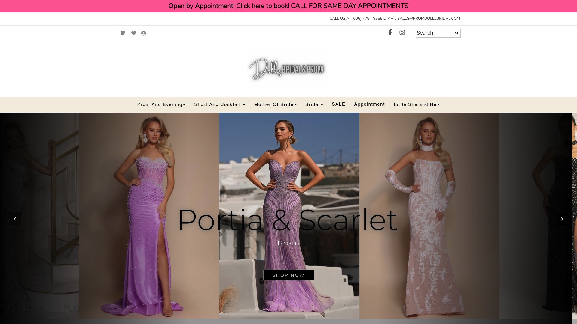 Prom Dollz formal wear website
