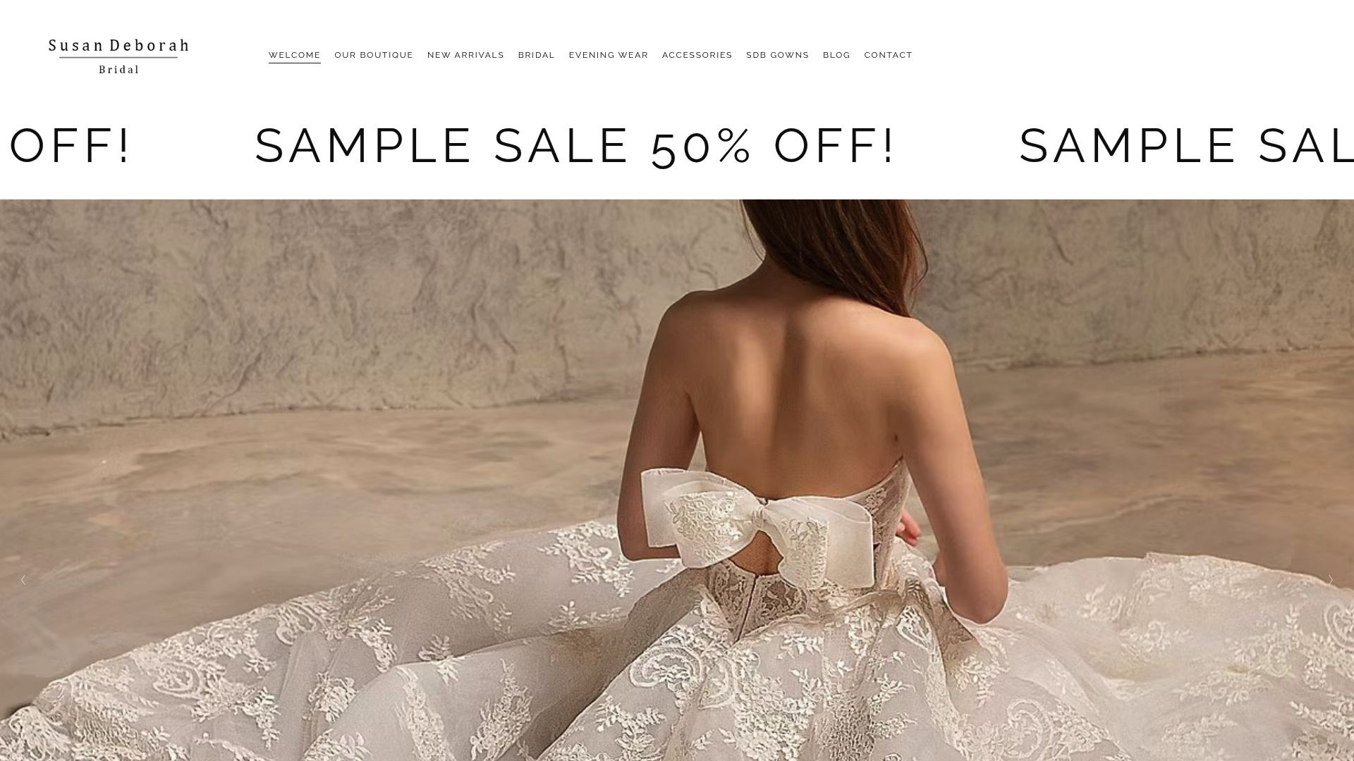 Susan Deborah Bridal luxury boutique showcase