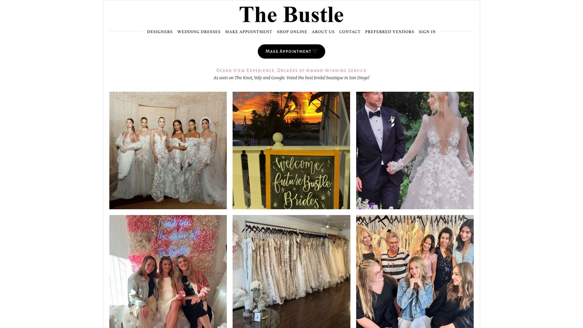 The Bustle Del Mar boutique website