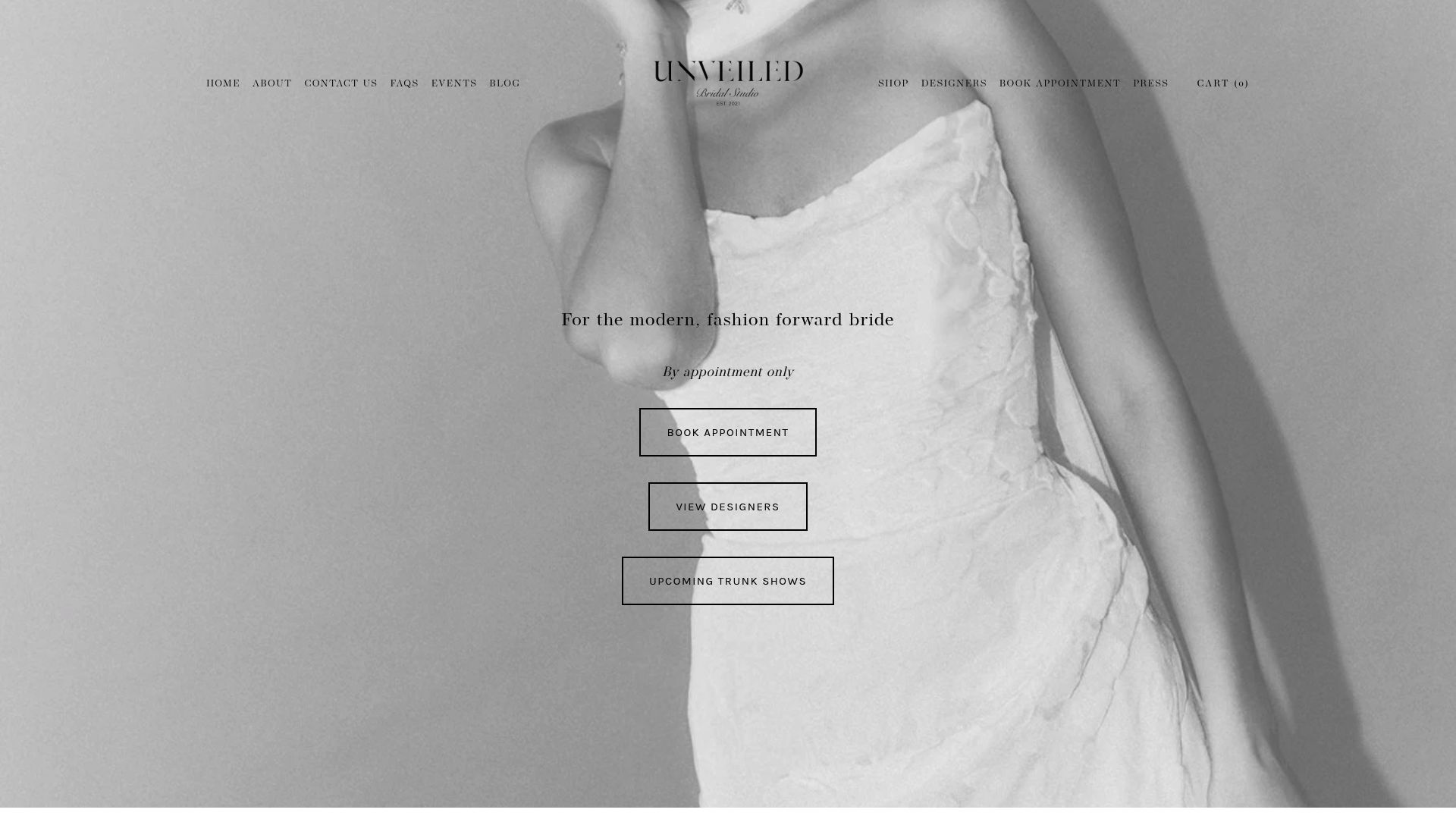 Unveiled Bridal SF boutique website