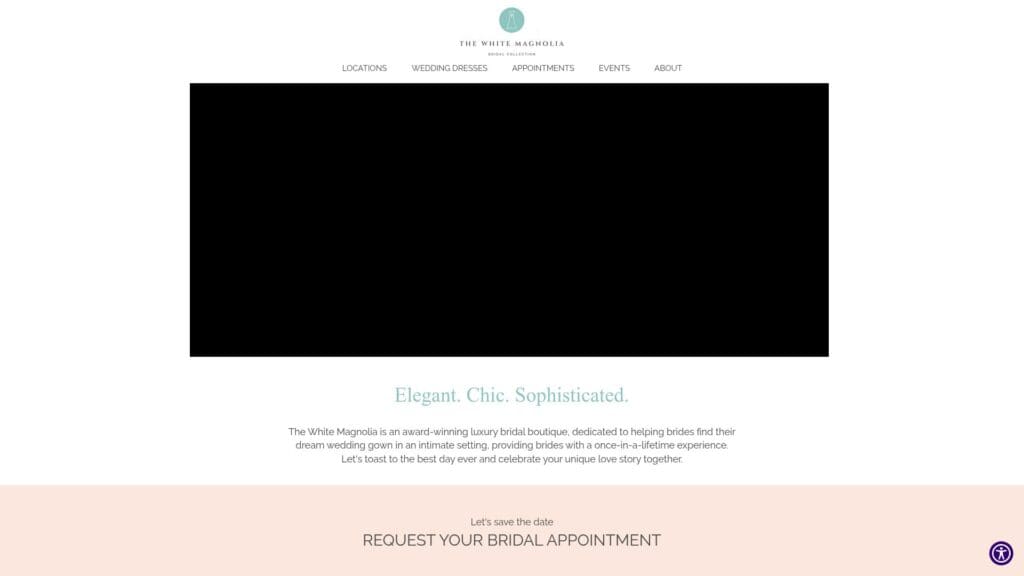 The White Magnolia Bridal website homepage