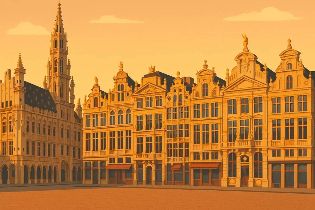 Brussels Grand Place with ornate guild houses