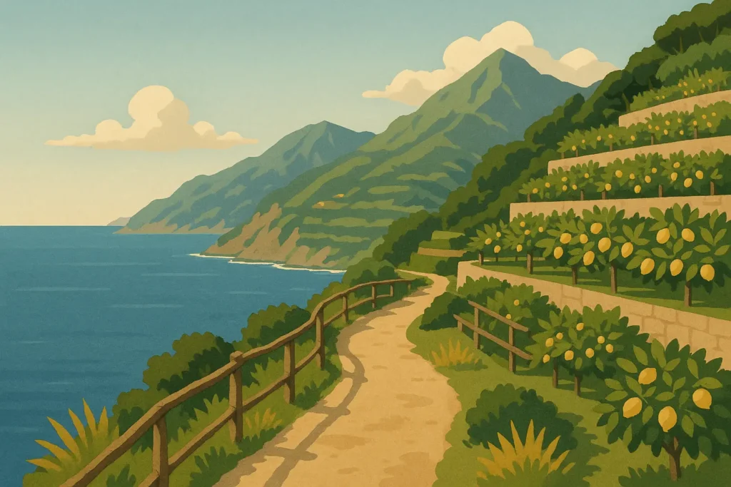 Amalfi Coast hiking trail view