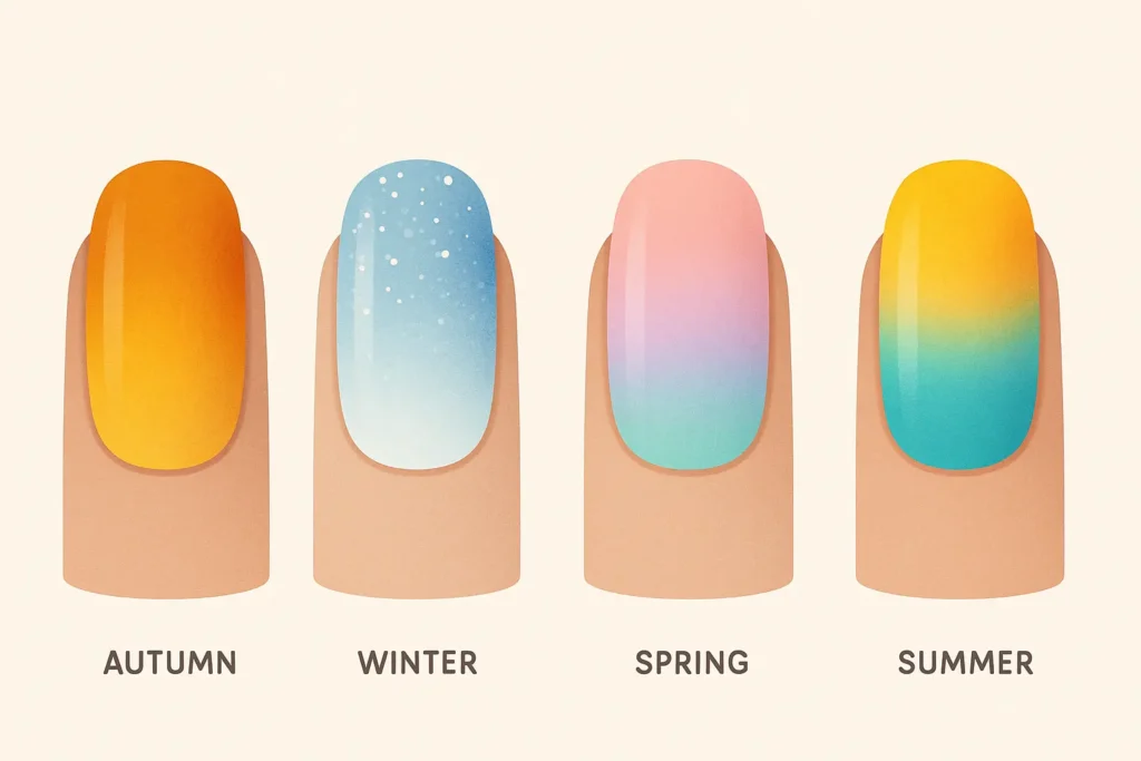 Seasonal themed ombré nail designs