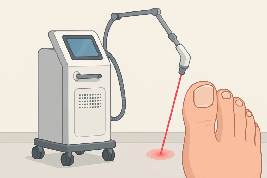 Professional laser therapy for toenail treatment