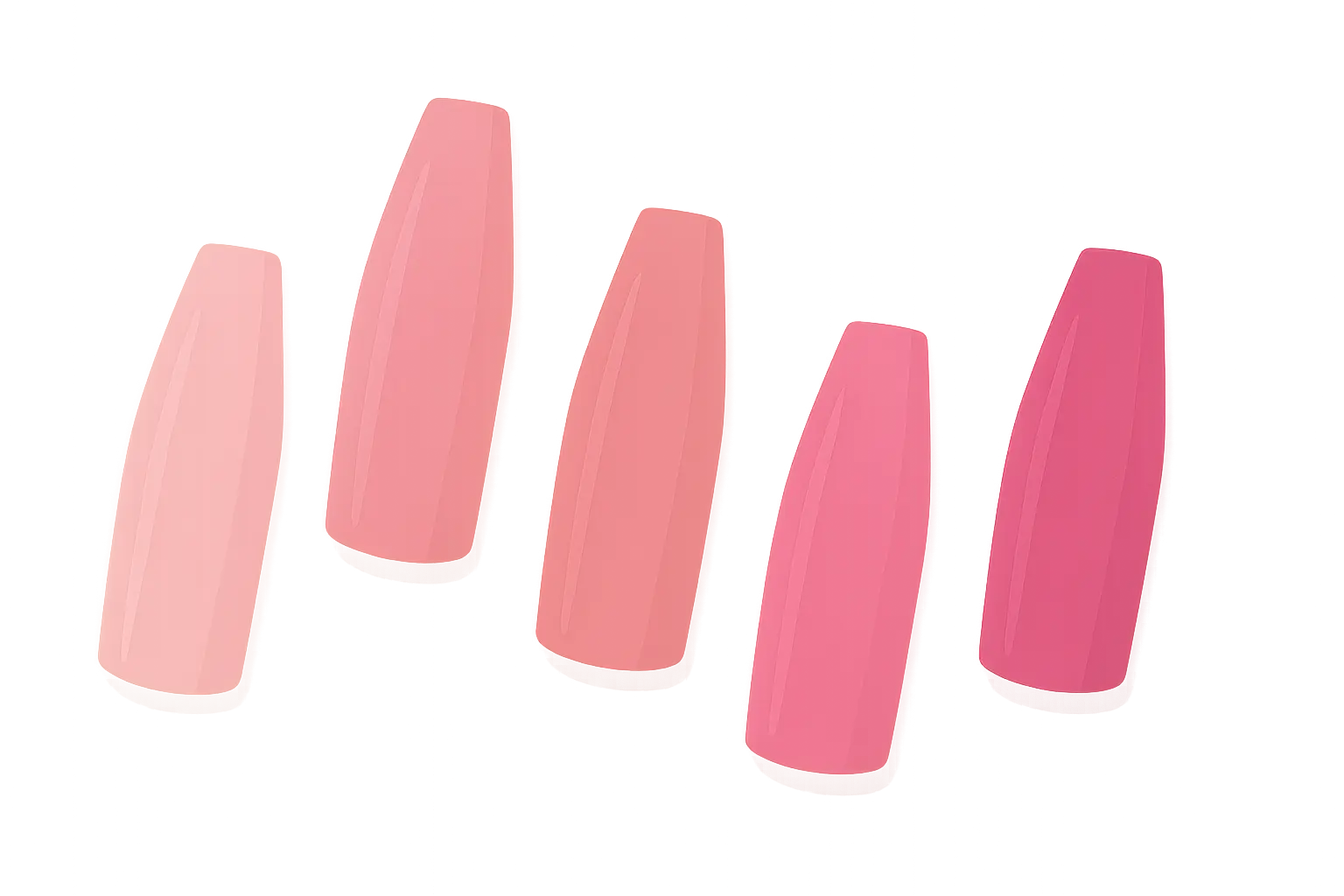 Pink coffin nail designs showcase
